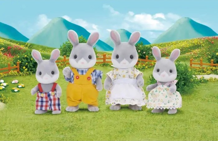 Set 4 figurine - Sylvanian Families - Familia iepurasilor Cottontail | Epoch - 1 | YEO