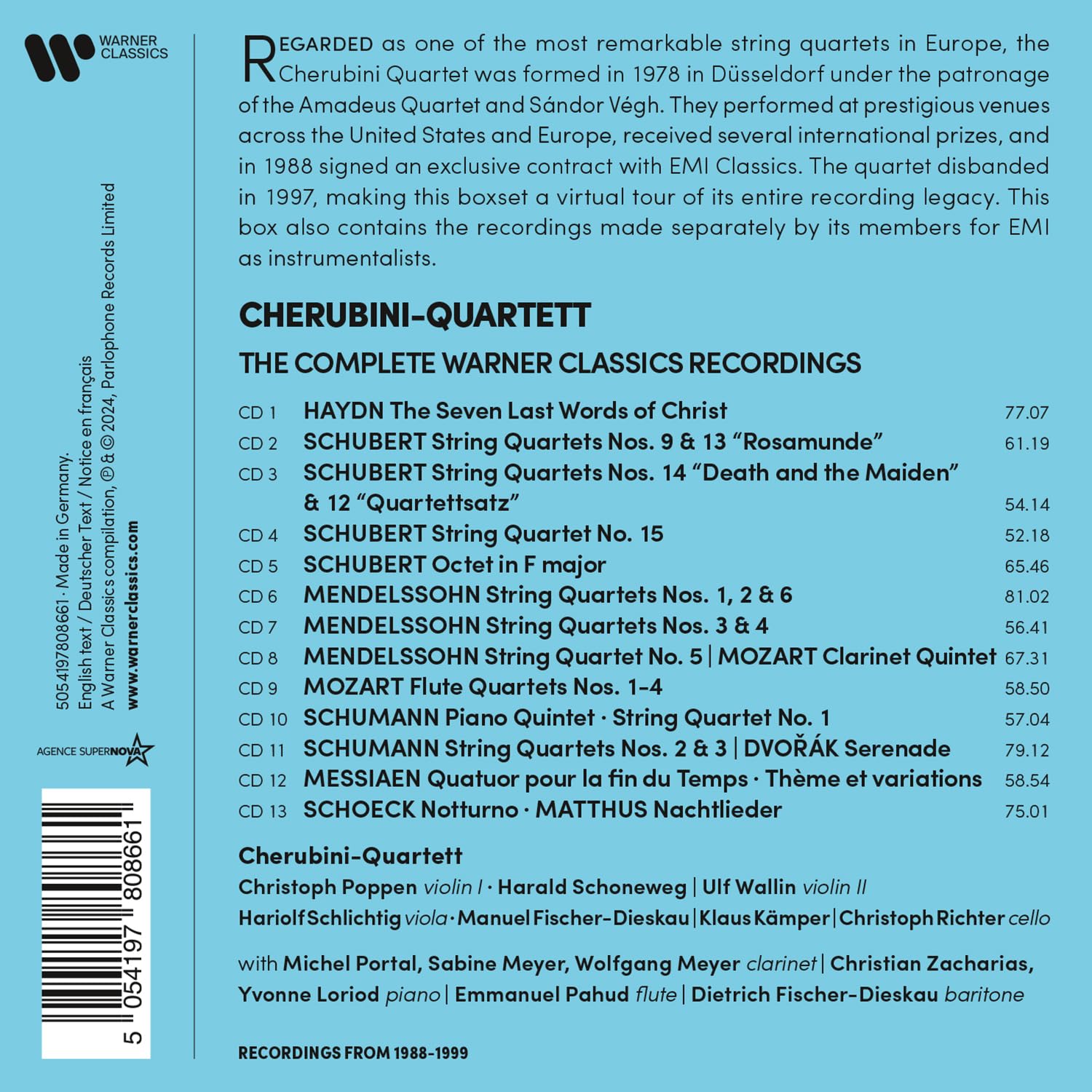 The Complete Warner Classics Recordings (13CD Box Set) | Cherubini Quartett