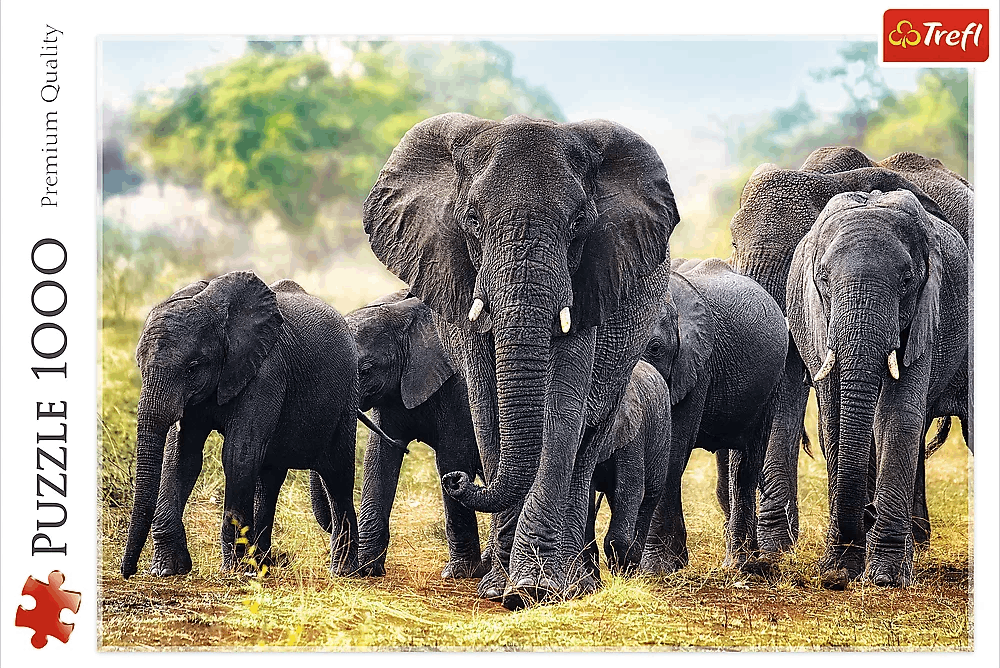 Puzzle 1000 piese - Elefanti Africani | Trefl - 1