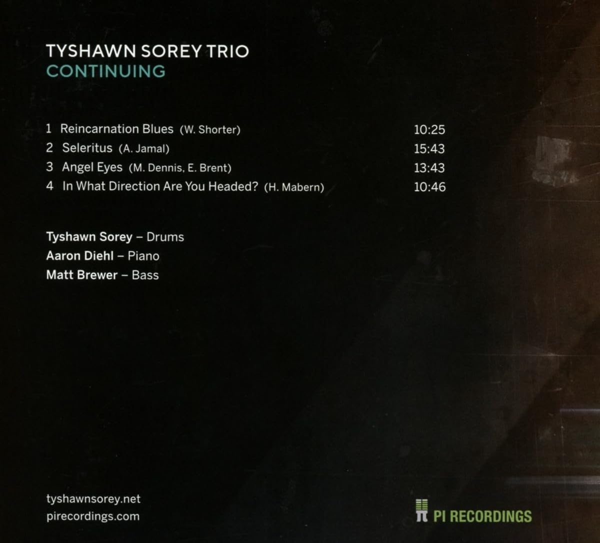 Continuing (Digipack) | Tyshawn Sorey Trio