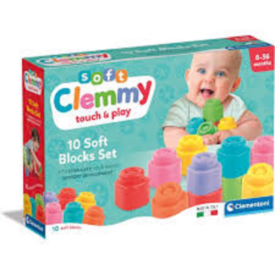 Set de constructie - Touch & Play - Soft Clemmy - 10 cuburi | Clementoni