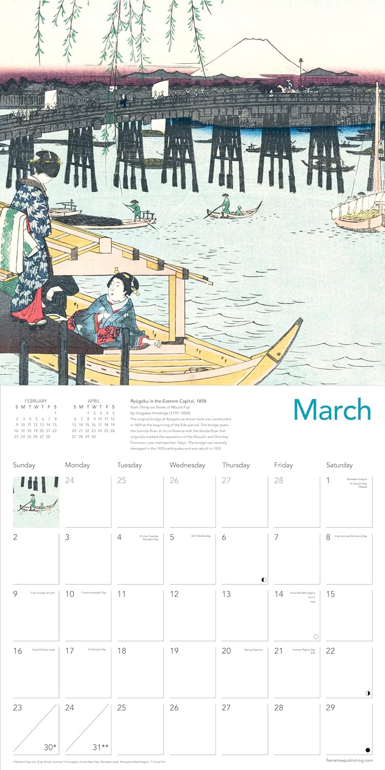 Calendar 2025 - Japanese Woodblocks | Flame Tree Studio