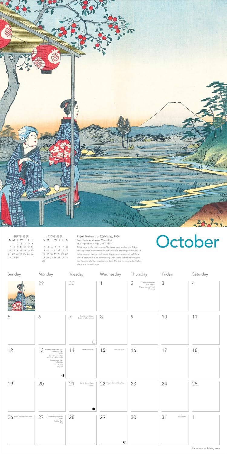 Calendar 2025 - Japanese Woodblocks | Flame Tree Studio - 1 | YEO