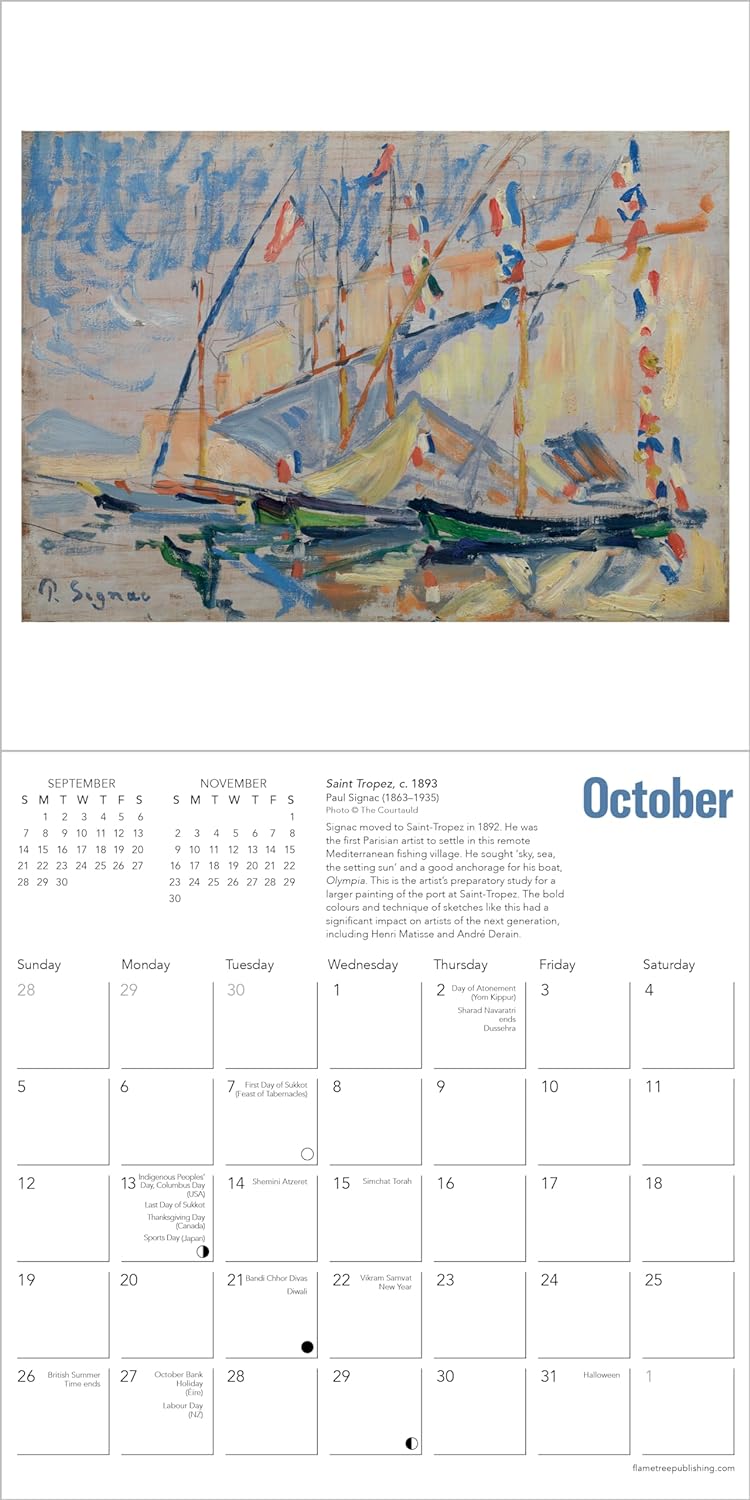 Calendar 2025 - The Courtauld: Post-Impressionists | Flame Tree Publishing - 2 | YEO