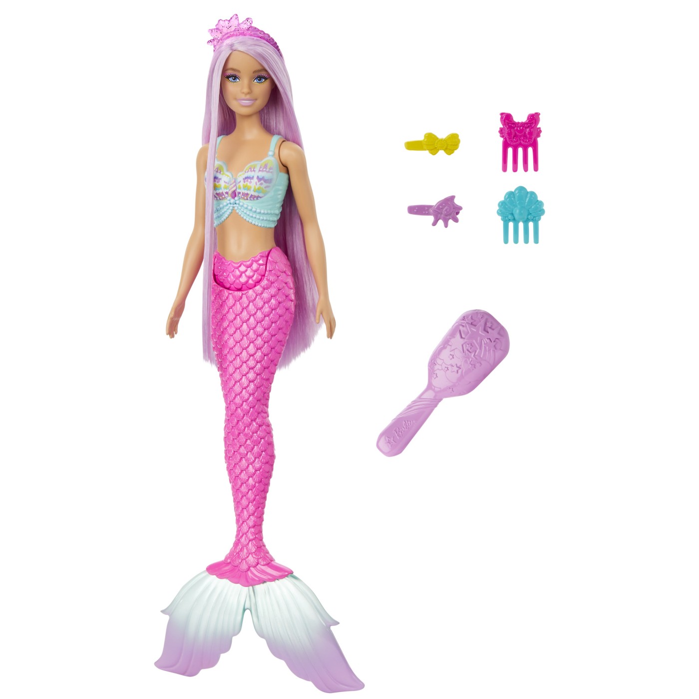 Papusa - Barbie Dreamtopia - Sirena cu par mov si coada roz | Mattel