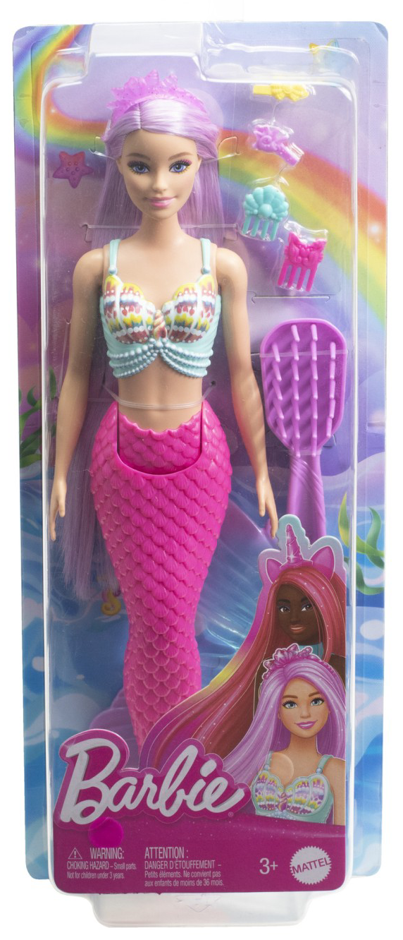 Papusa - Barbie Dreamtopia - Sirena cu par mov si coada roz | Mattel - 5 | YEO