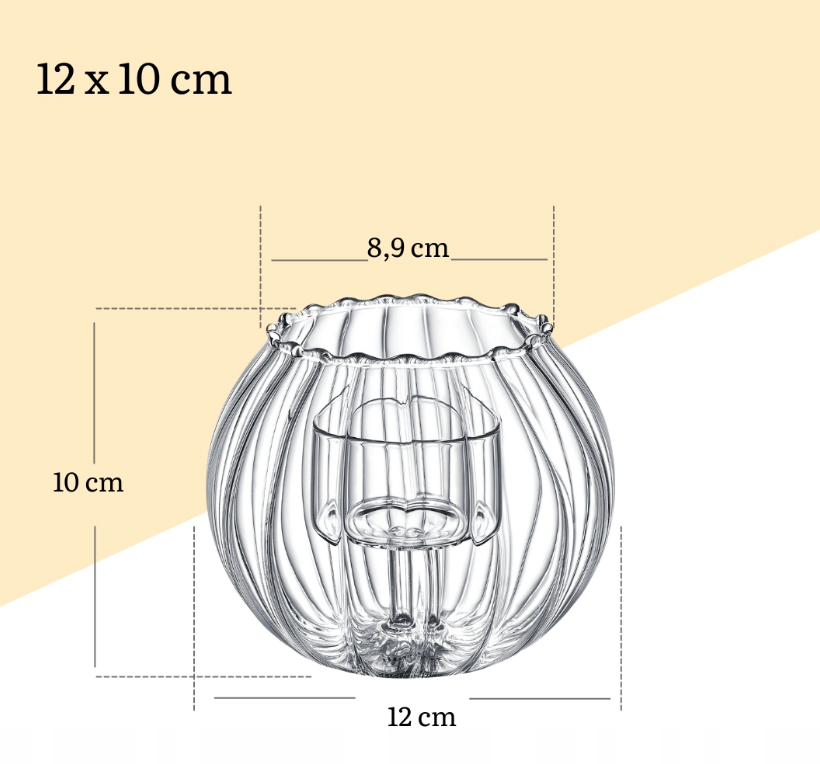 Suport lumanare din sticla - Wilmax, 12 cm | Wilmax - 3 | YEO