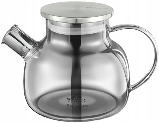 Ceainic din sticla termorezistenta si infuzor inox, Gri , 950ml | Wilmax - 4 | YEO