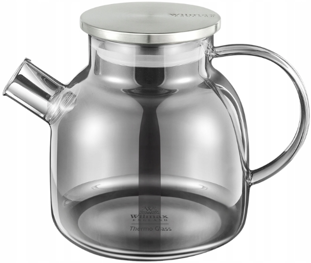 Ceainic din sticla termorezistenta si infuzor inox, Gri, 1200ml | Wilmax - 4 | YEO