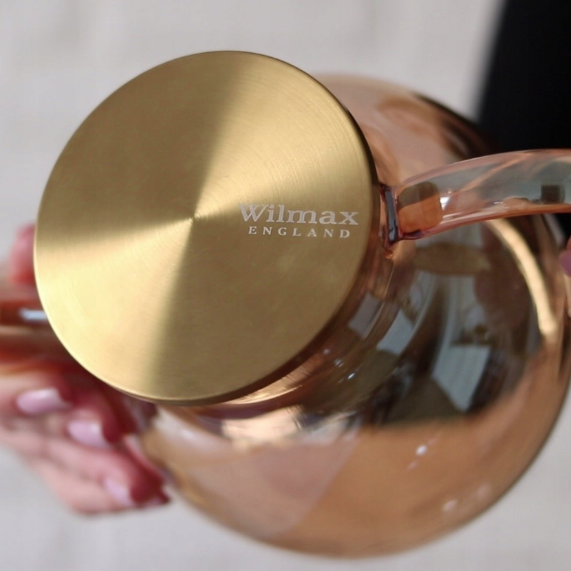 Ceainic din sticla termorezistenta, Auriu,1200ml | Wilmax