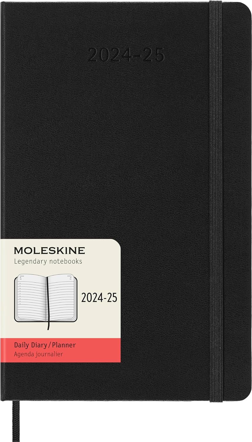 Agenda 2024/2025 - 18 Months Daily Planner - Hard Cover, Large - Black | Moleskine - 7 | YEO