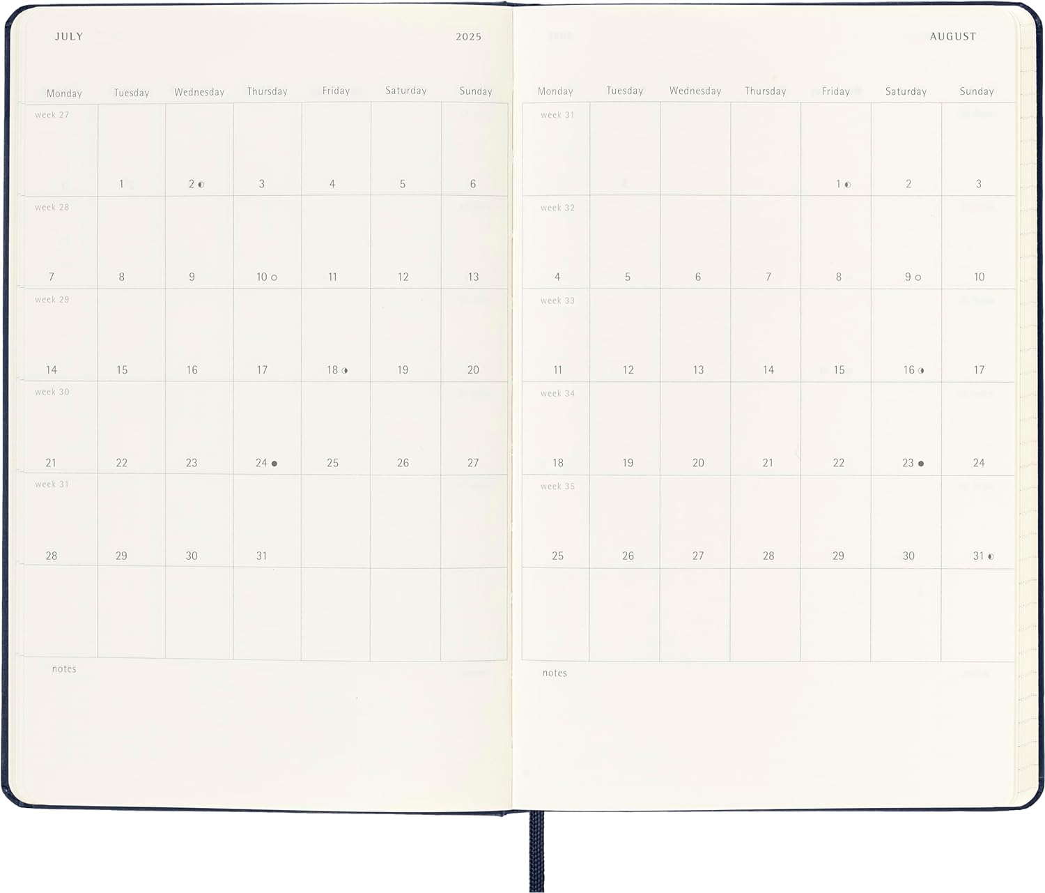 Agenda 2024/2025 - 18 Months Weekly Planner - Hard Cover, Large - Sapphire Blue | Moleskine - 4 | YEO