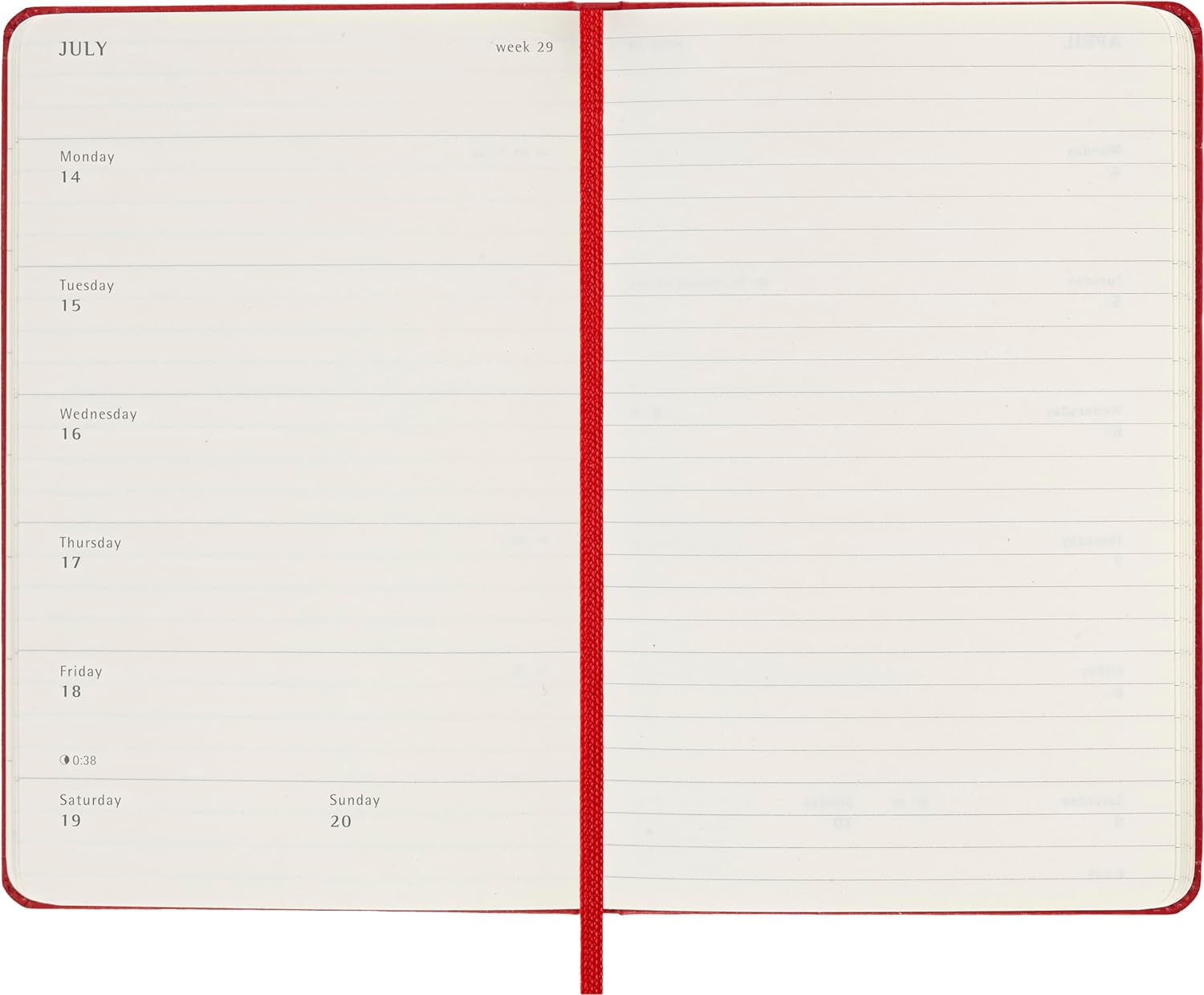 Agenda 2024/2025 - 18 Months Weekly Planner - Hard Cover, Pocket - Scarlet Red | Moleskine - 3 | YEO