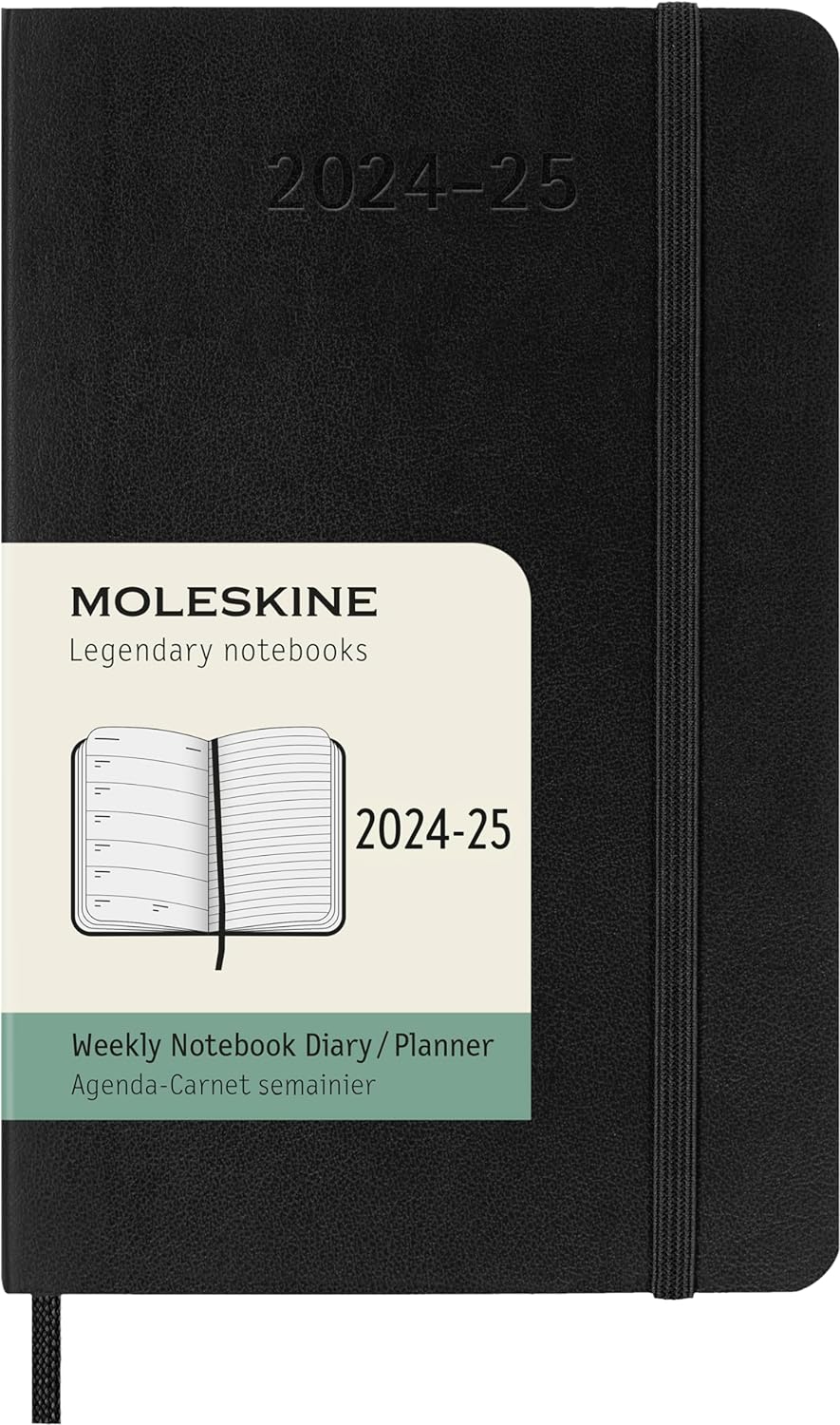 Agenda 2024/2025 - 18 Months Weekly Planner - Soft Cover, Pocket - Black | Moleskine - 7 | YEO