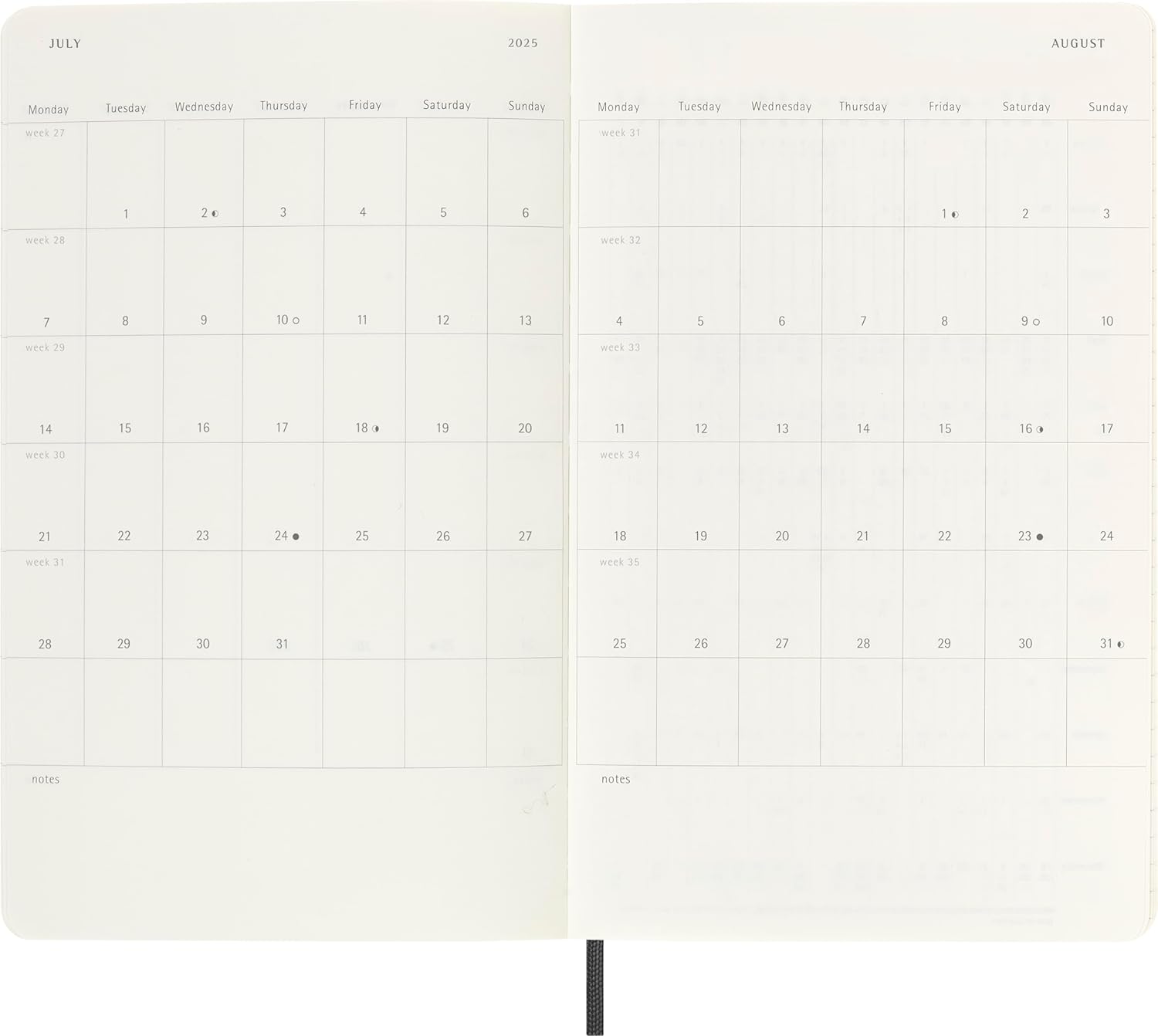 Agenda 2024/2025 - 18 Months Weekly Planner - Soft Cover, Large - Black | Moleskine - 4 | YEO