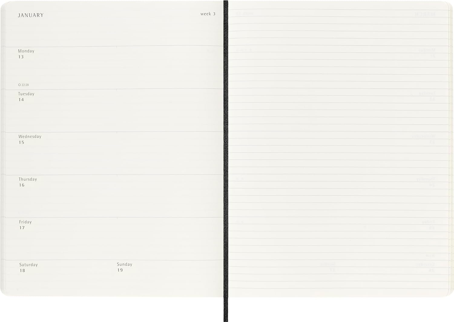 Agenda 2024/2025 - 18 Months Weekly Planner - Soft Cover, Extra Large - Black | Moleskine - 3 | YEO