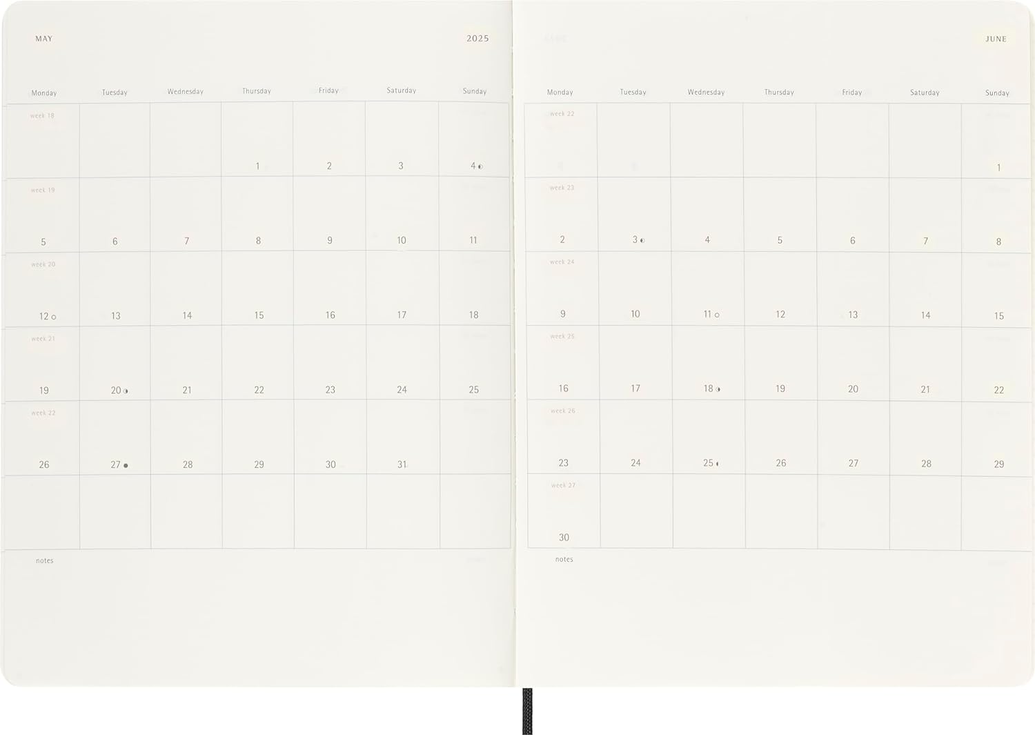 Agenda 2024/2025 - 18 Months Weekly Planner - Soft Cover, Extra Large - Black | Moleskine - 4 | YEO