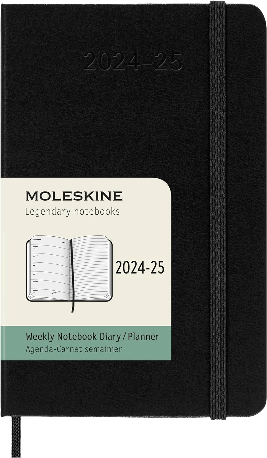 Agenda 2024/2025 - 18 Months Weekly Planner - Hard Cover, Pocket - Black | Moleskine - 7 | YEO