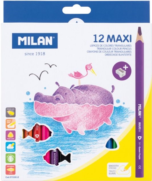 Set 12 creioane colorate - Maxi | Milan - 2 | YEO