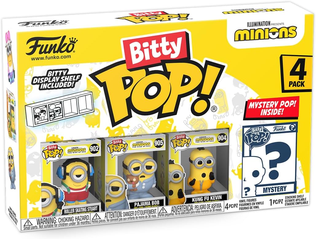 Set 4 figurine - Bitty Pop! Minions: Roller Skating Stuart | Funko - 1 | YEO