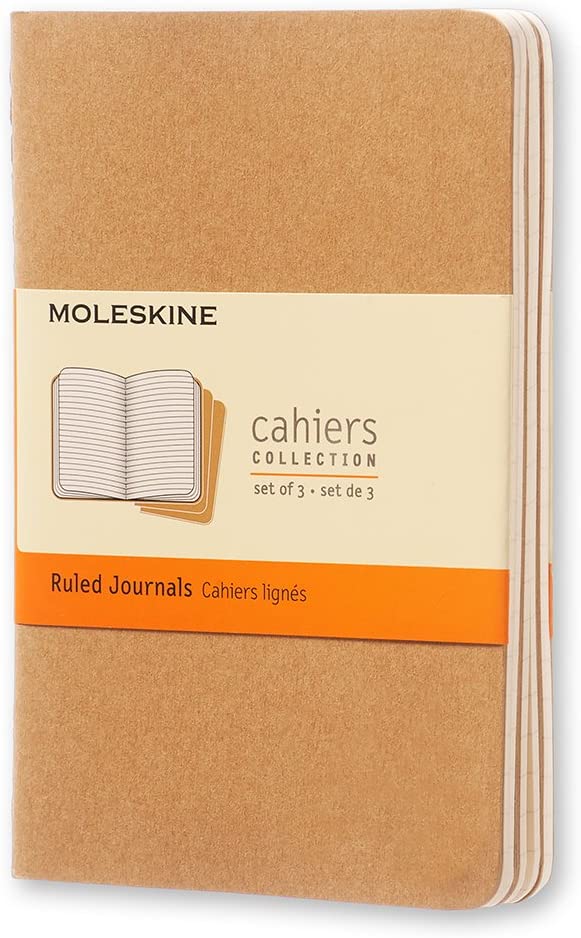 Set 3 jurnale Moleskine - Ruled Cahier Journals - Kraft Brown - Pocket | Moleskine