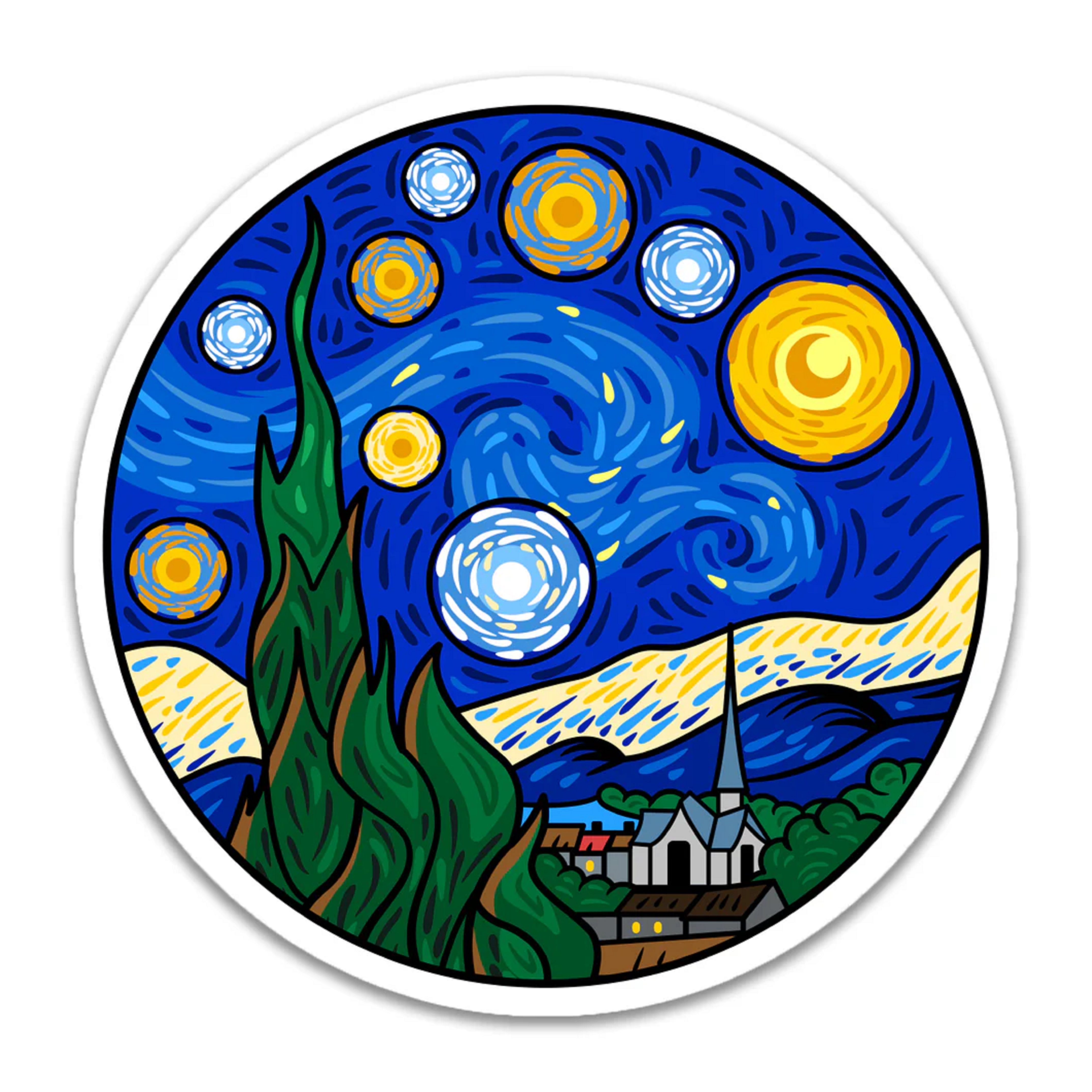 Sticker - Vincent Van Gogh - Starry Night | Today is Art Day