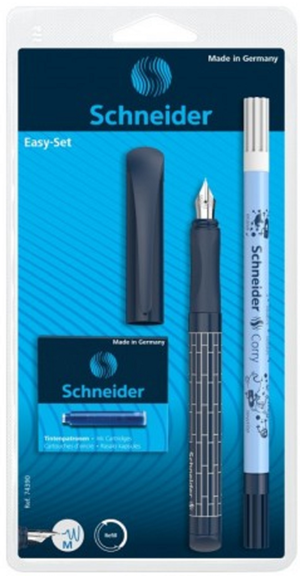 Set stilou, pic si rezerve - Easy Pen - Bleumarin | Schneider