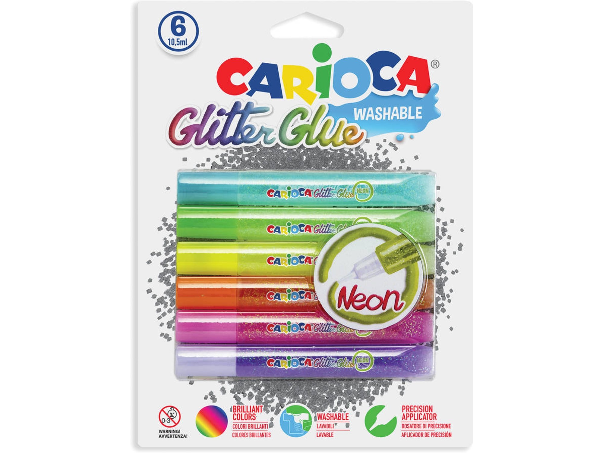 Set 6 lipici cu sclipici - Glitter Glue | Carioca