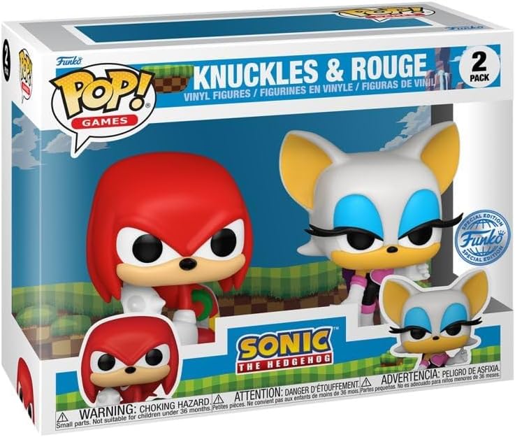 Set 2 figurine - Pop! Sonic the Hedgehog: Knuckles & Rouge | Funko - 1 | YEO