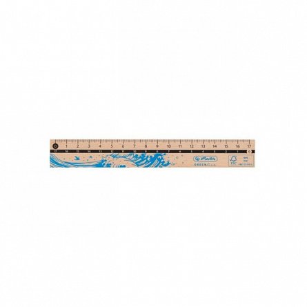 Rigla din lemn - Greenline 17 cm - Doua modele | Herlitz