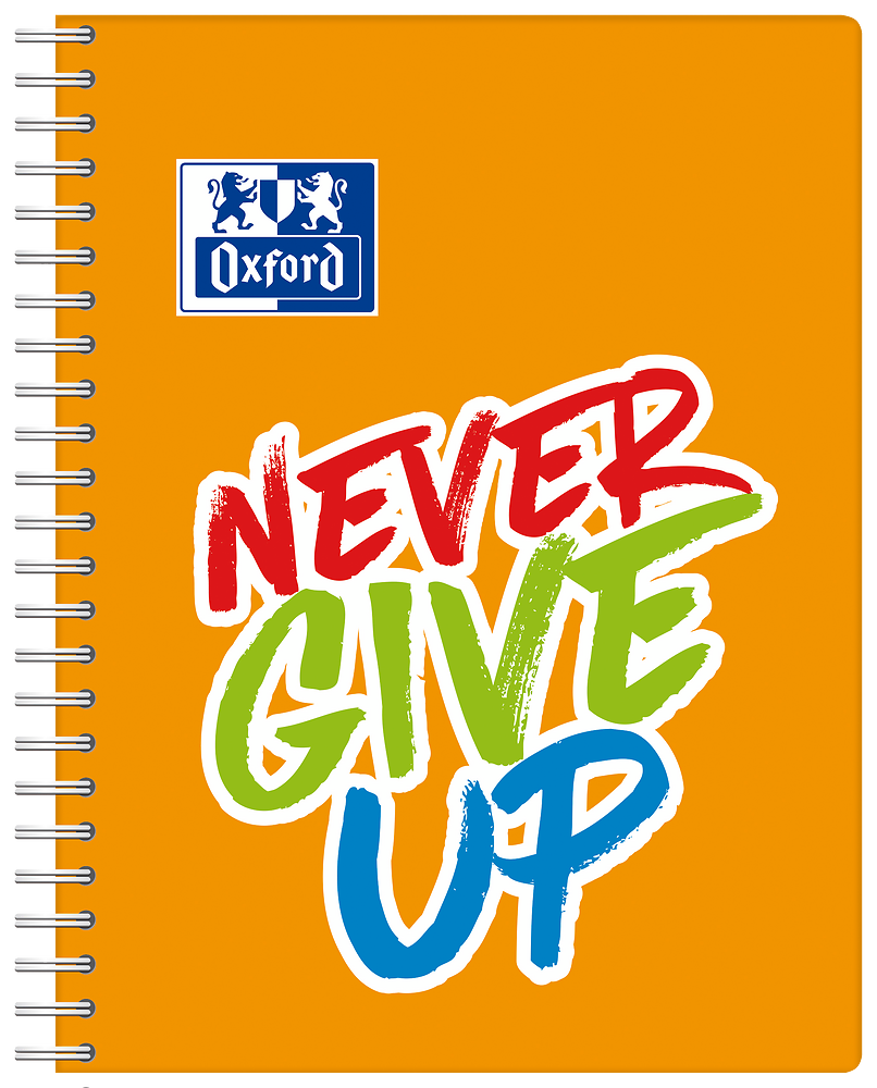 Caiet - Never Give Up - A5, matematica, spira dubla, 80 file (mai multe culori - pret pe bucata) | Oxford