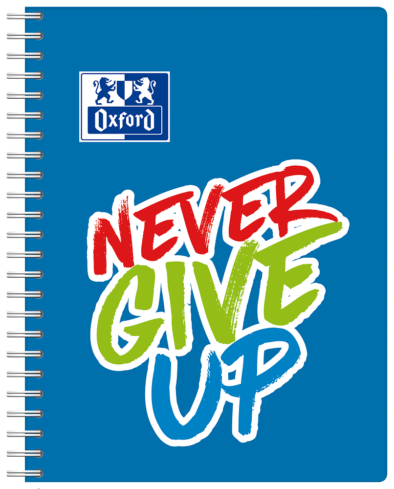 Caiet - Never Give Up - A5, matematica, spira dubla, 80 file (mai multe culori - pret pe bucata) | Oxford - 2 | YEO