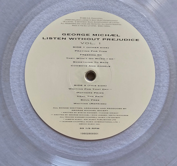 Listen without Prejudice - Crystal Clear Vinyl | George Michael - 1 | YEO