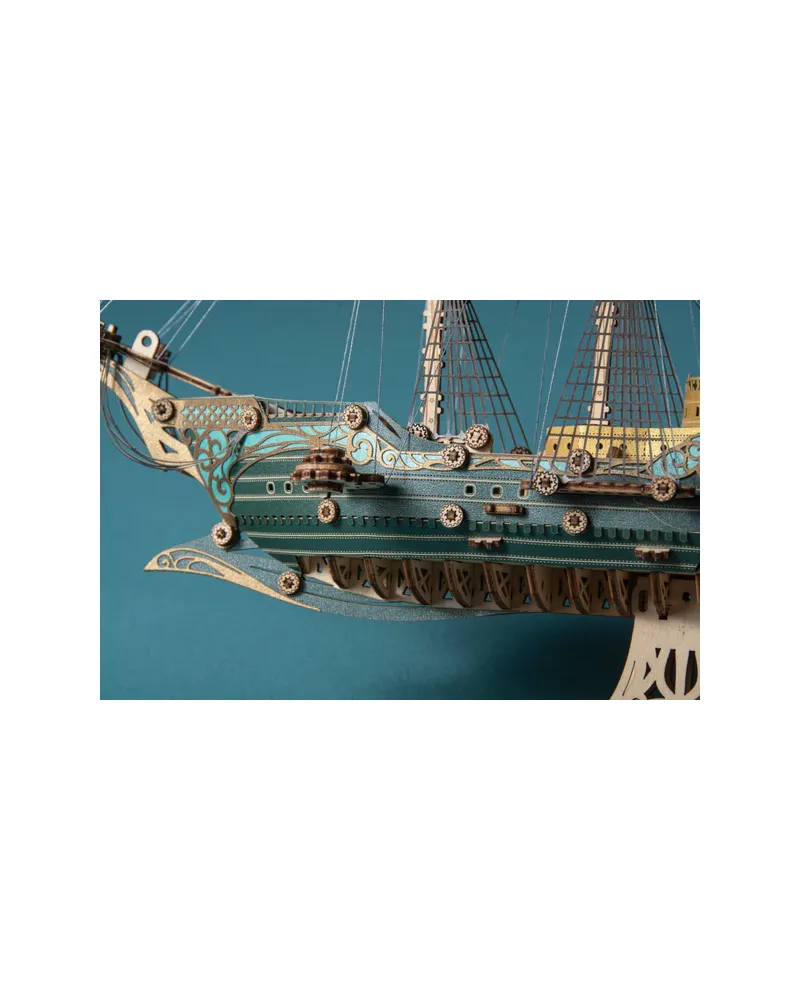 Puzzle 3D - Corabie pirat - Aventurile maritime ale lui sparrow, mov, 518 piese | Robotime - 2