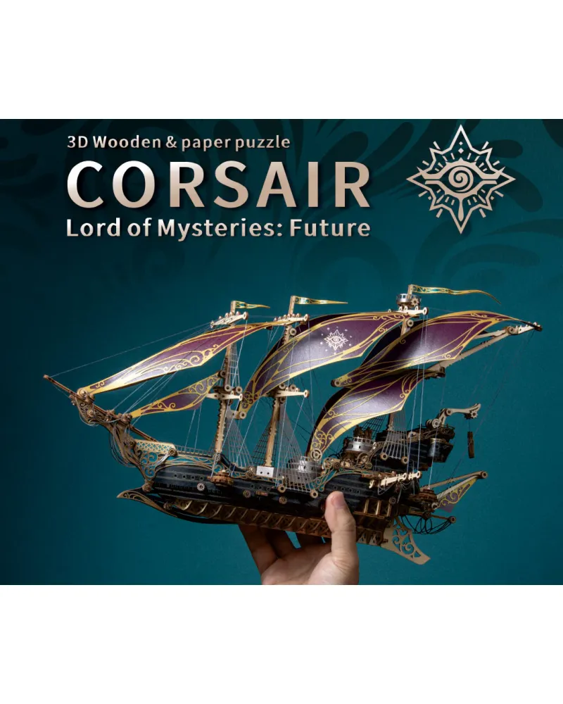 Puzzle 3D - Corabie pirat - Aventurile maritime ale lui sparrow, mov, 518 piese | Robotime - 6