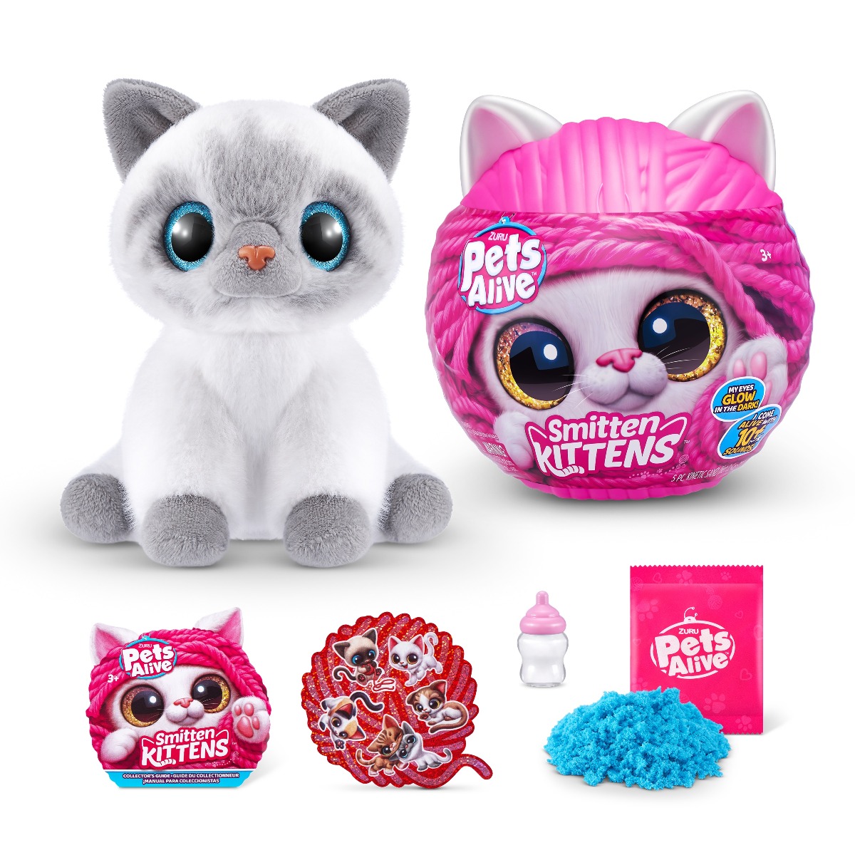 Jucarie de plus interactiva pisica cu accesorii supriza, Smitten Kittens - Pets Alive | Pets Alive - 6 | YEO