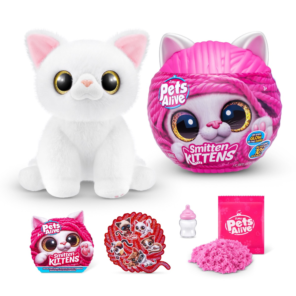 Jucarie de plus interactiva pisica cu accesorii supriza, Smitten Kittens - Pets Alive | Pets Alive - 8 | YEO