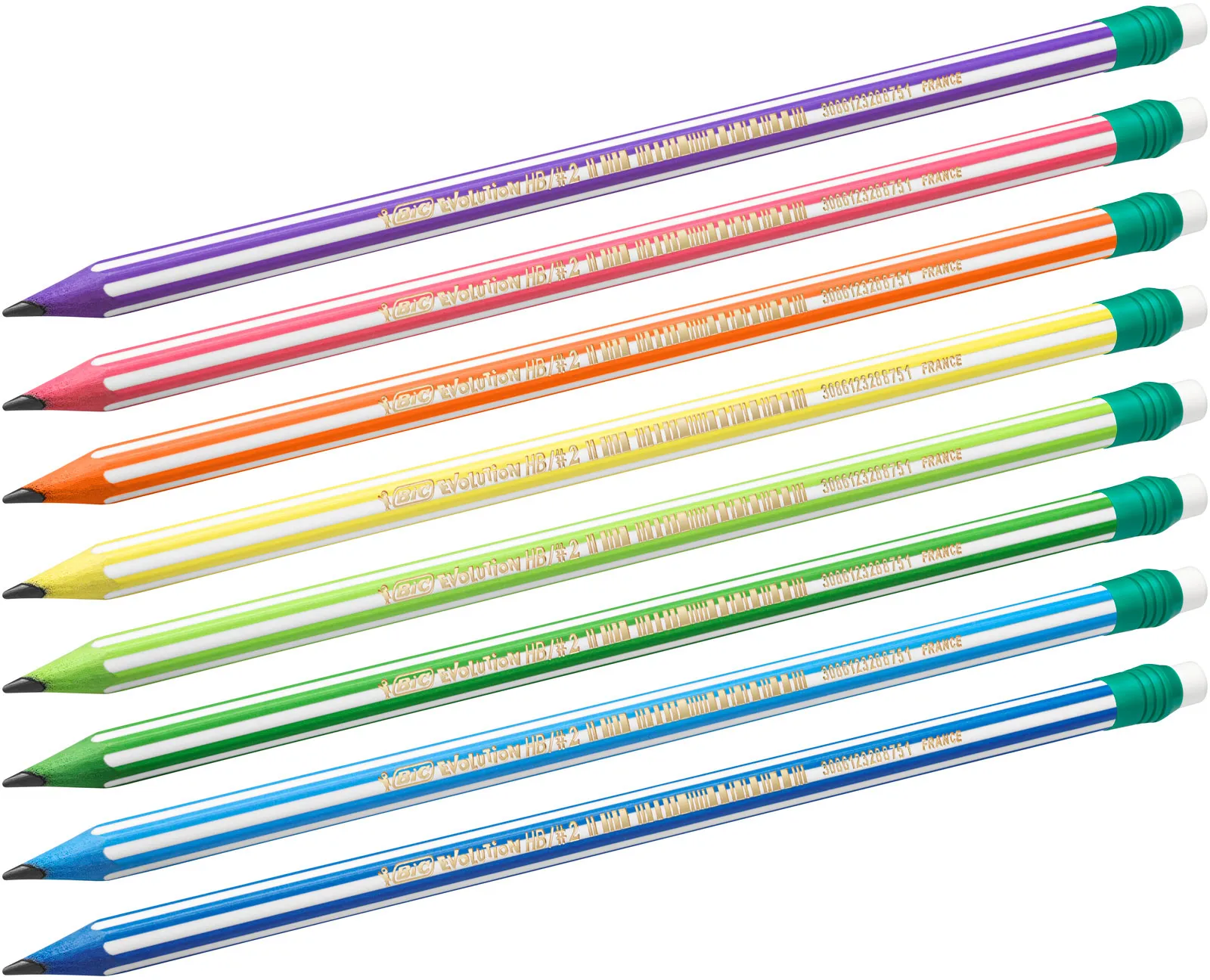 Set 12 creioane - Bic Evolution - Stripes | Bic