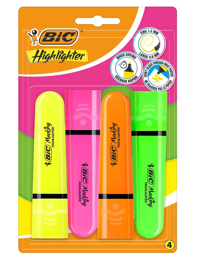 Set 4 evidentiatoare - Bic Neon | Bic - 1 | YEO