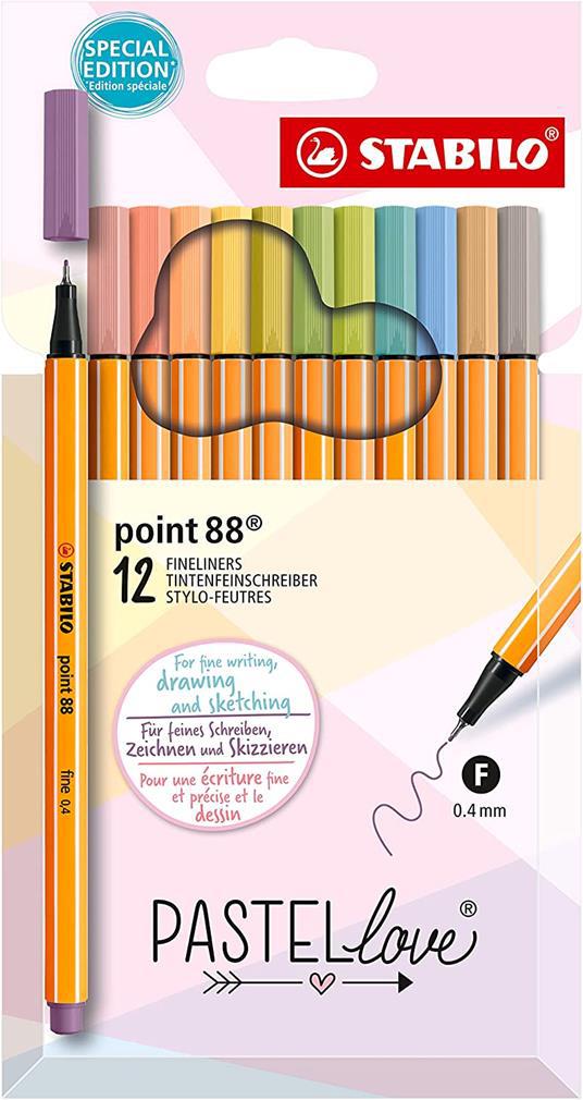 Set 12 fineliners - Pastel Love Point - Multicolor | Stabilo