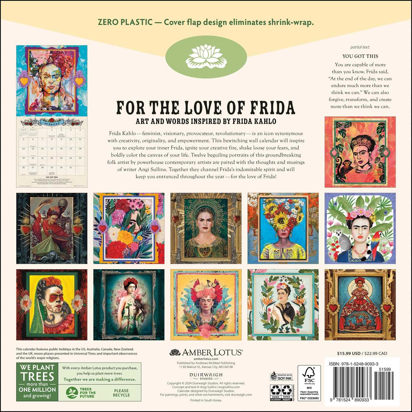 Calendar 2025 - For the Love of Frida | Amber Lotus Publishing