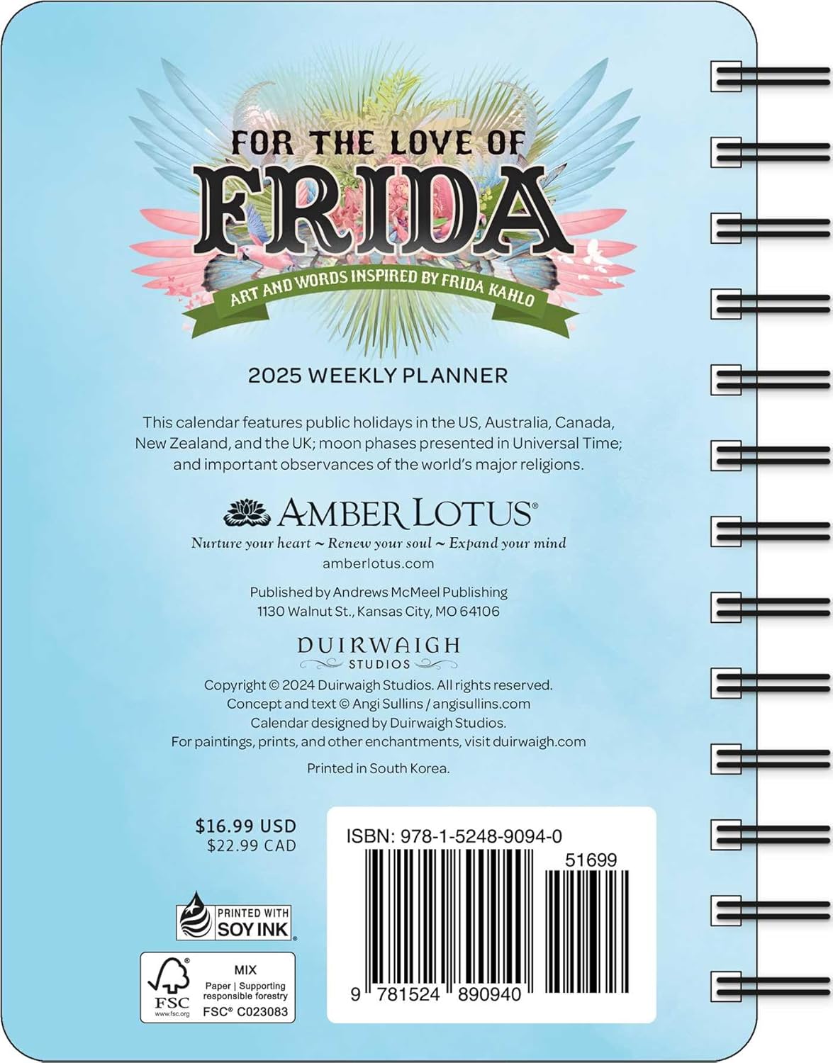 Planner 2025 - For the Love of Frida | Amber Lotus Publishing