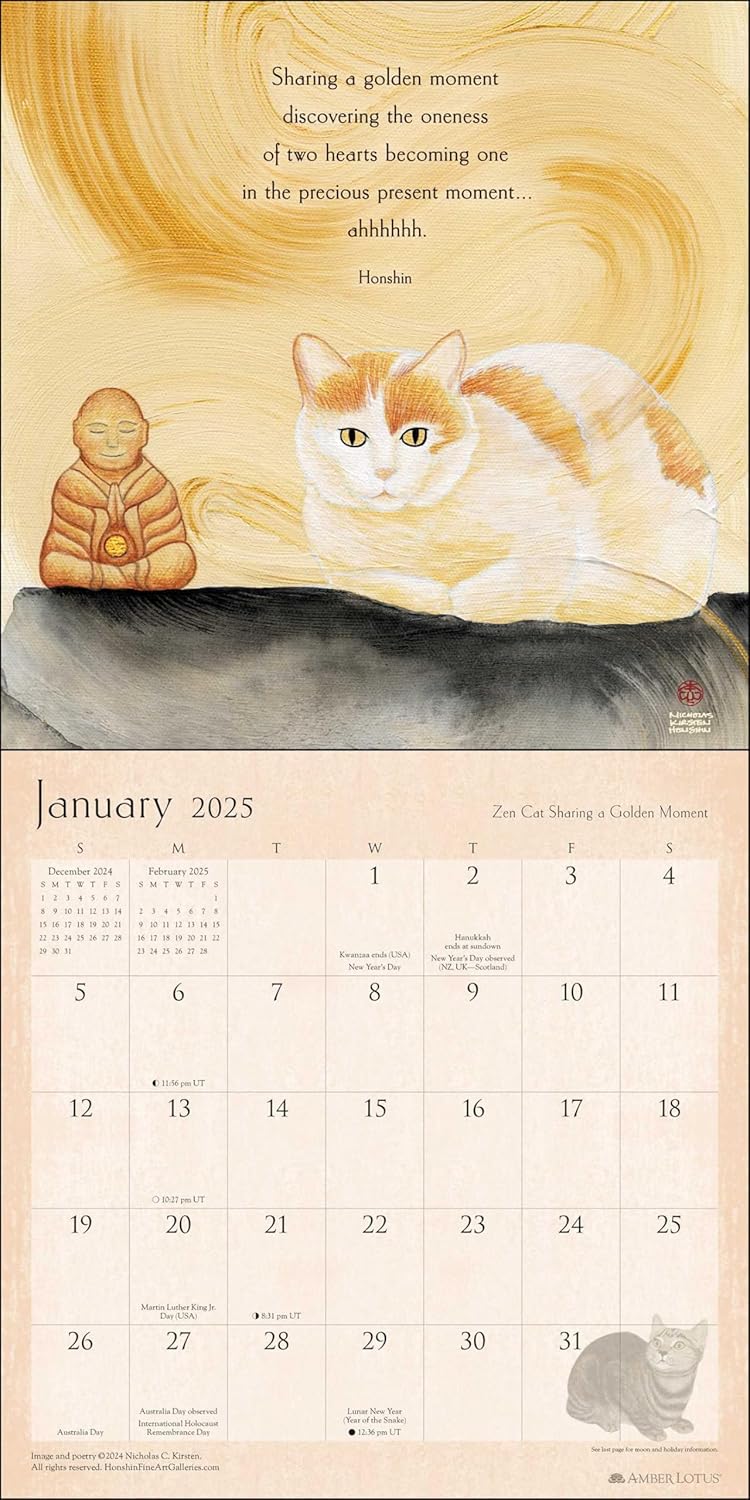 Calendar 2025 - Zen Cat | Amber Lotus Publishing - 1 | YEO