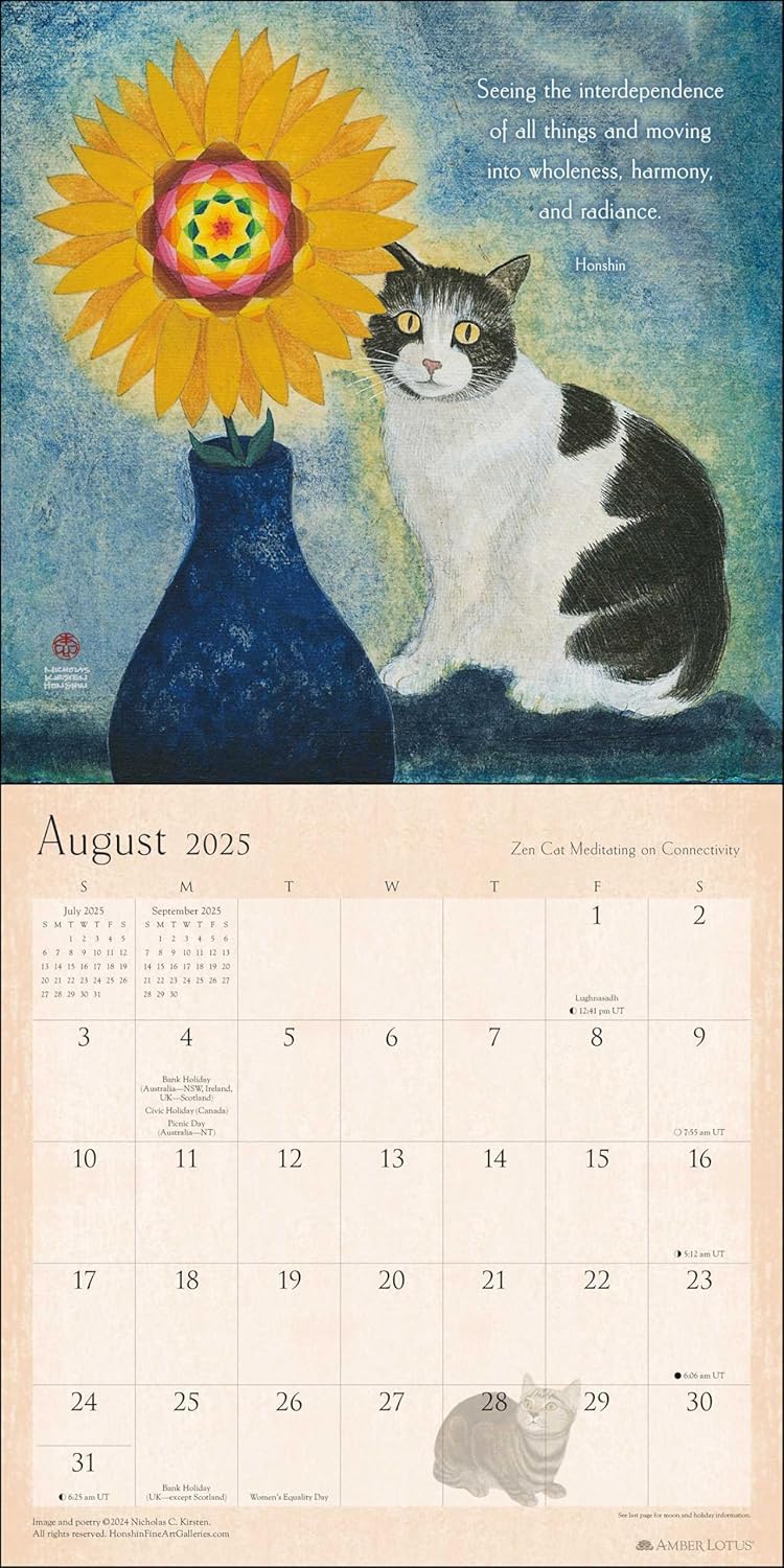 Calendar 2025 - Zen Cat | Amber Lotus Publishing - 2 | YEO