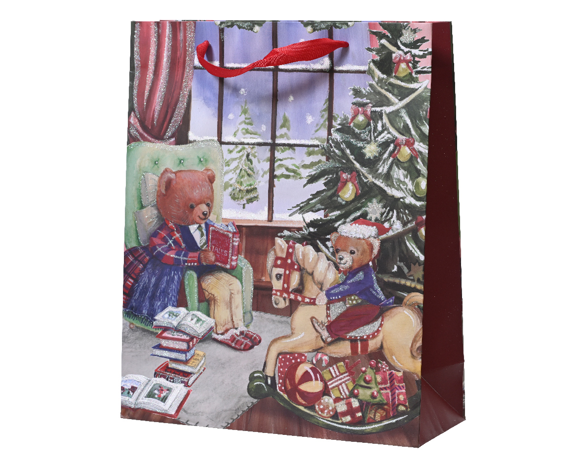 Punga cadou - Christmas Reading Bears - Medium | Kaemingk