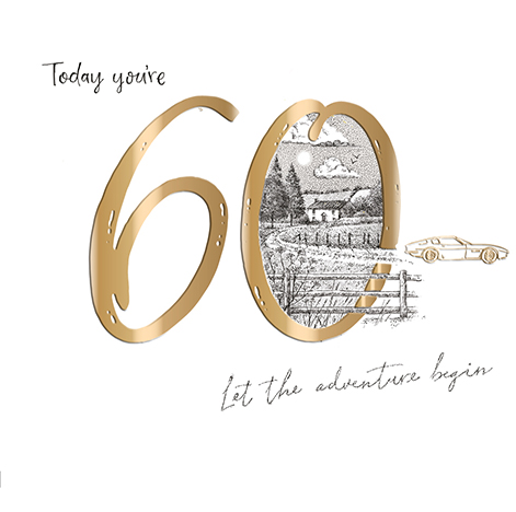 Felicitare - 60th - LEt The Adventure Begin | Ling Design