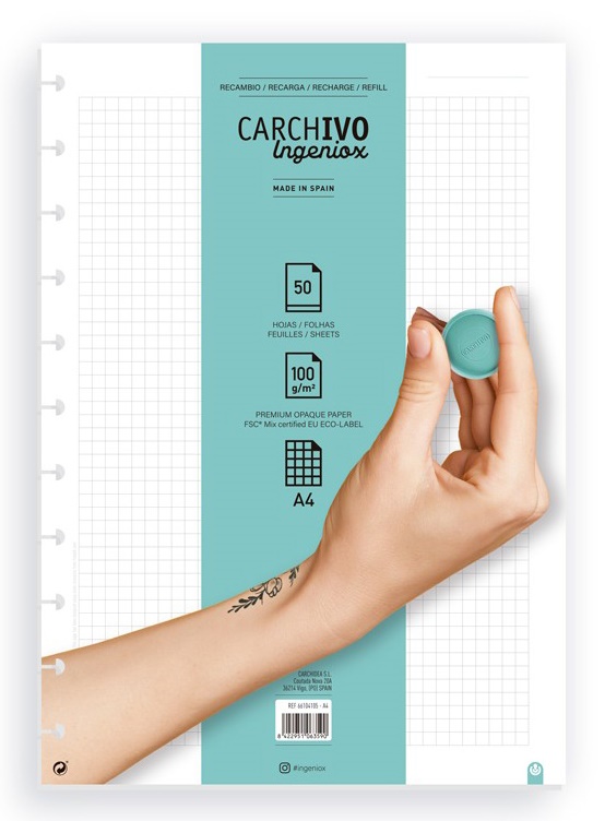 Rezerva 50 coli - Ingeniox Notebook - A4 Grid | Carchivo - 2 | YEO