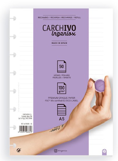 Rezerva 50 coli - Ingeniox Notebook - A5 Lined | Carchivo - 2 | YEO