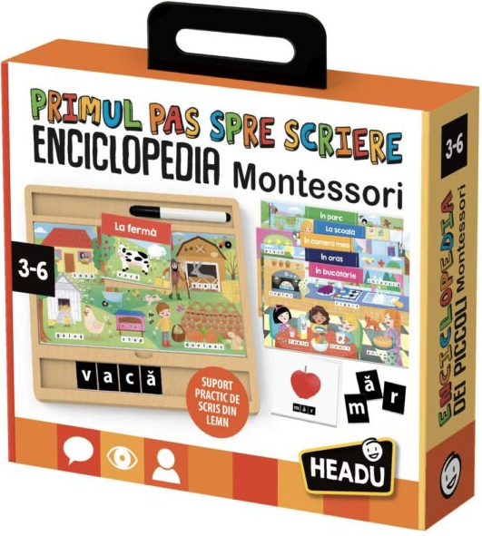 Joc educativ Enciclopedia Montessori - Primul pas spre scriere | Headu - 1