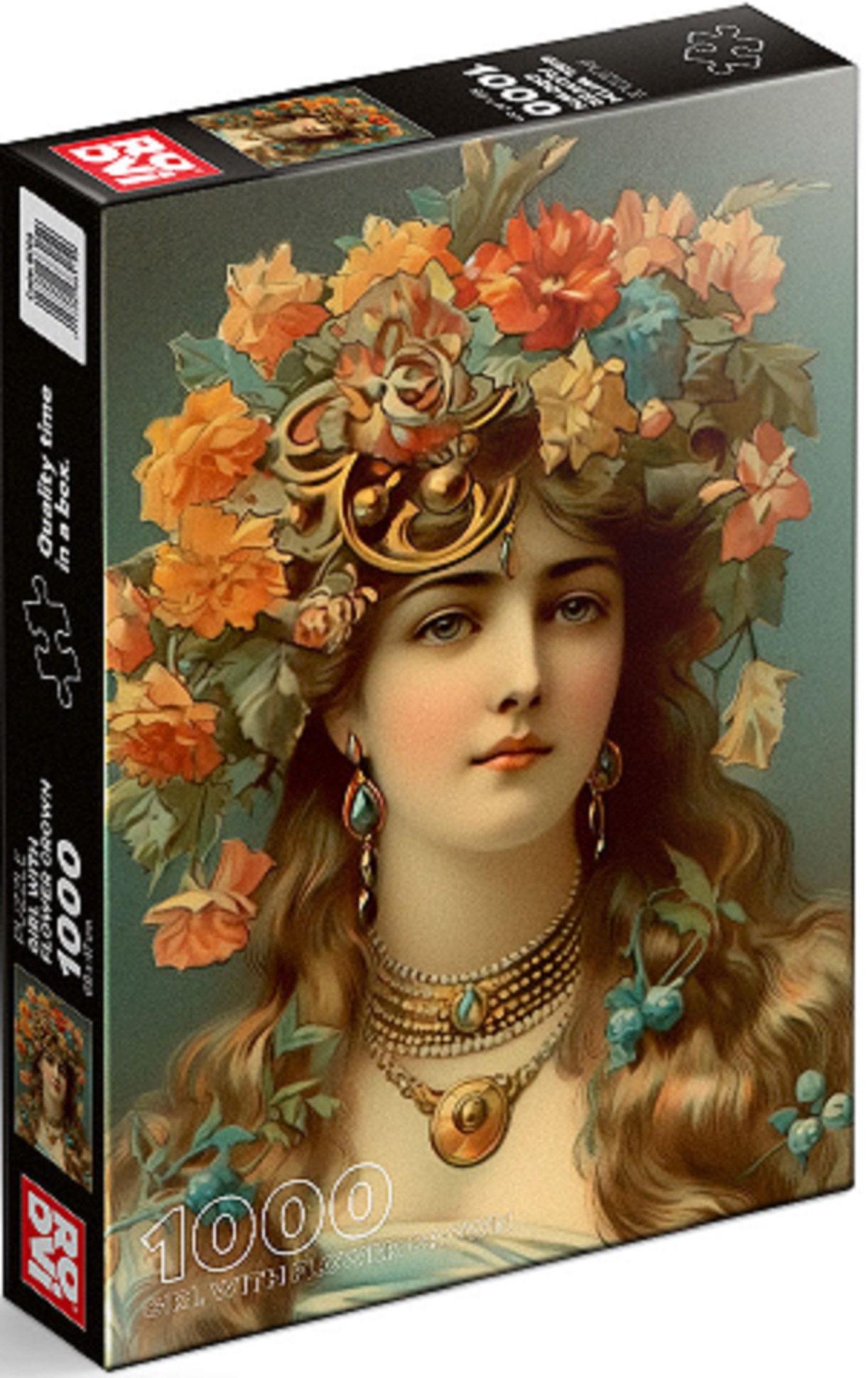 Puzzle 1000 piese - Girl with flower crown | ROOVI